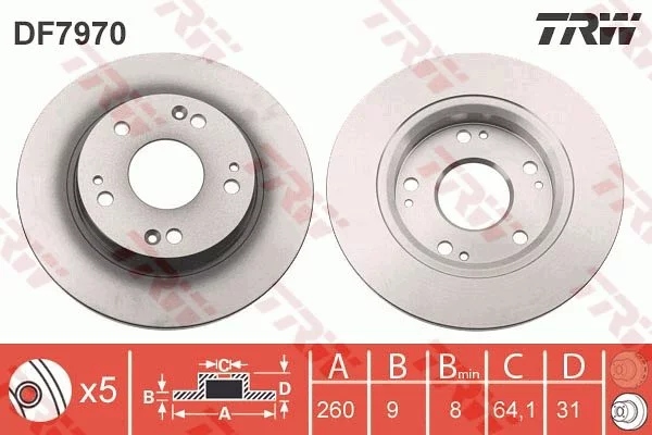 DF7970 DISQUE DE FREIN HONDA CR-Z 10- photo 1 - milautoparts-fr.ukrlive.com