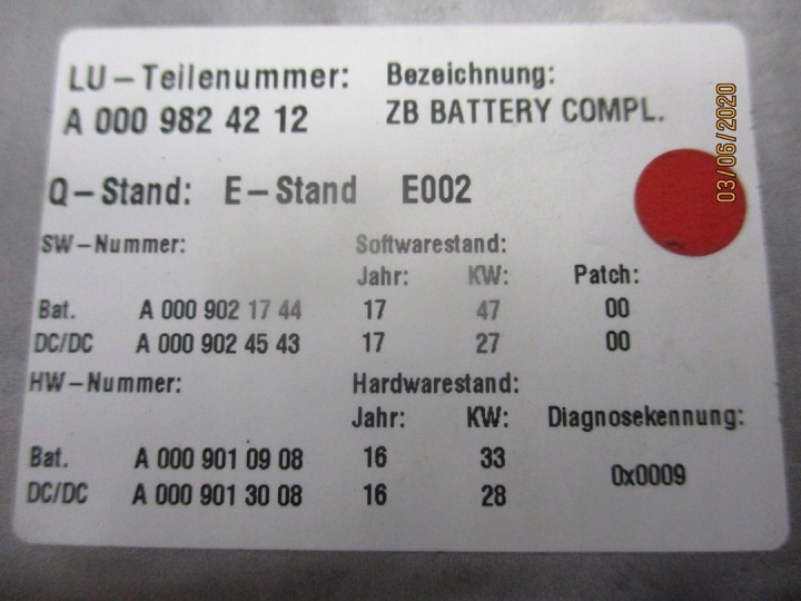 BATTERIE BATTERIE MERCEDES 205 213 A0009824212