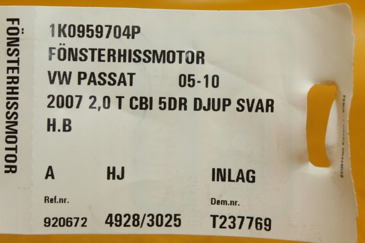 PETIT MOTEUR CONTRÔLEUR VITRES DROIT ARRIÈRE VW PASSAT B6 973622 106 1K0959704P