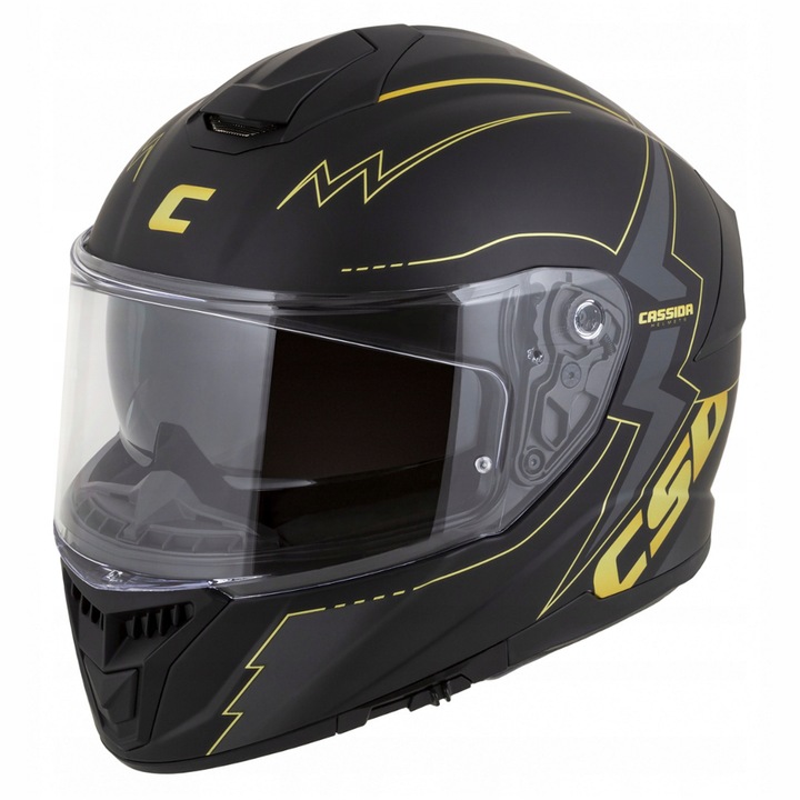 CASSIDA CASCO PARA MOTOCICLETA CON FIBRAS GT2 +GOLD VENTANAS 