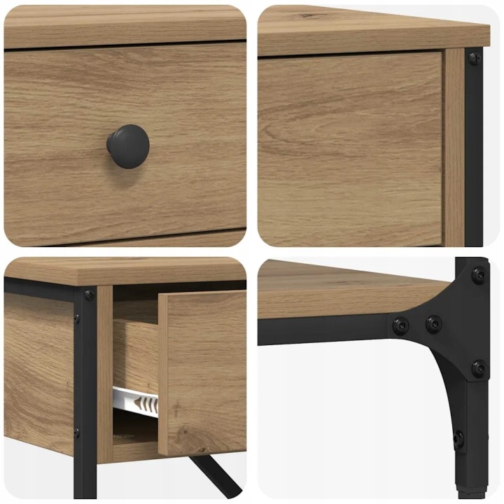 VIDAXL CONSOLE AVEC TIROIR AVEC ÉTAGÈRE AUTRES MARRON BOIS