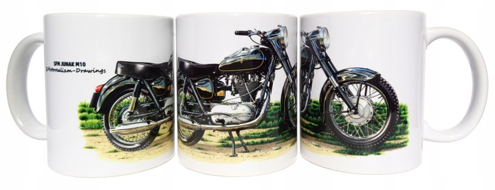 TAZA JUNAK M10 MOTOCICLETA PRL SÚPER GRAFIKA 