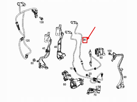 FAISCEAU DE CÂBLES AMORTISSEUR DROIT AVANT MERCEDES W205 A2055403606