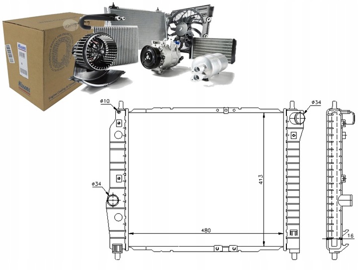 NISSENS NISSENS 61636 CHLODNICA, SISTEMA DE REFRIGERACIÓN DEL MOTOR 