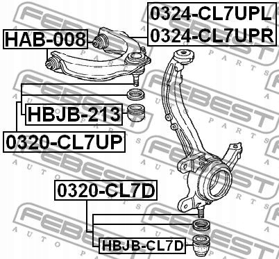 BLOQUE SILENCIOSO PALANCA HAB-008 FEBEST ACURA HONDA ACCORD 