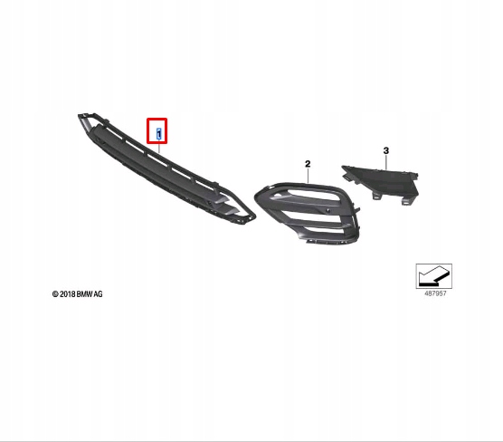BMW X4 G02 PARE-CHOCS AVANT INFÉRIEUR CENTRAL GRILLE 51117418728 7418728