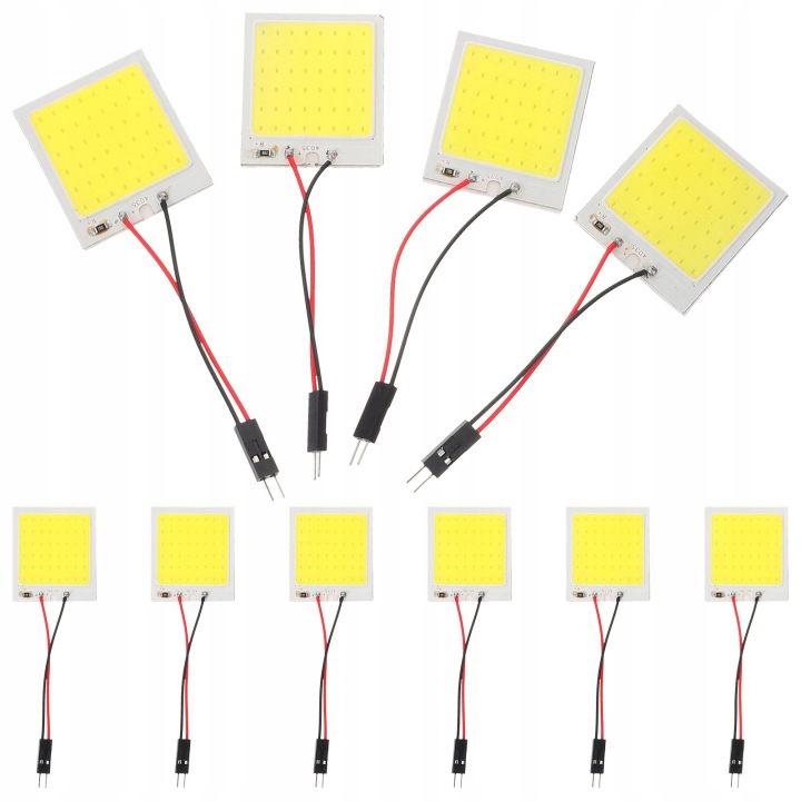 10 PIÈCES AUTOMOBILES FEUX PANELOWYCH VERS ÉCLAIRAGE INTÉRIEUR AVEC 48 DIODES LED COULEUR CLAIRE ÉCLAIRAGE