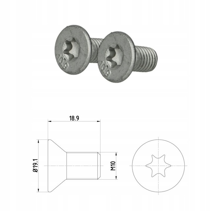 BOLT HAM.DISC M10X1,5 /18,9MM/2SZT TEXTAR TPM0010 SRUBA, DISC photo 2 - milautoparts-fr.ukrlive.com