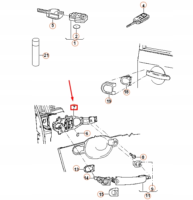 SUPPORT SERRURE POIGNÉES PORTES AVANT DROITS VW JETTA A5 1K0837886A