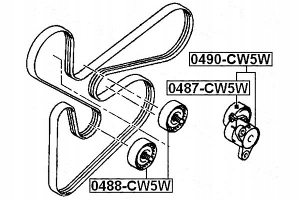 TENDEUR COURROIE MITSUBISHI LANCER CY,CZ 2007.03-2013.02 EUROPE 0490-CW5W FEBE