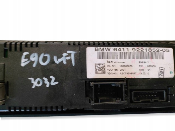 BMW E90 LIFT PANNEAU CLIMATISATION 9221852