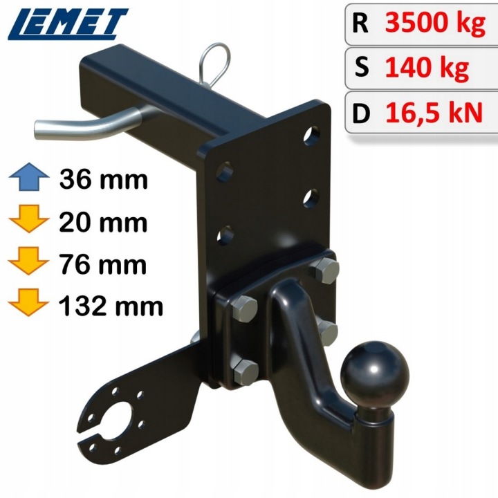 UNIVERSEL RÉGLABLE ADAPTATEUR CROCHET USA 2″ VERS JEEP GRAND CHEROKEE 99-04