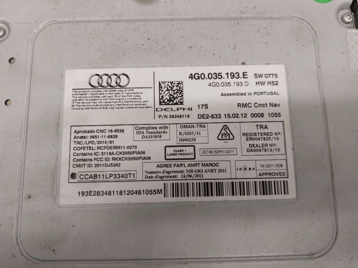 4G0035193E 4G0035193D RADIO AUDI A6 A6 ALLROAD (C7, 4G) (2010-2018)