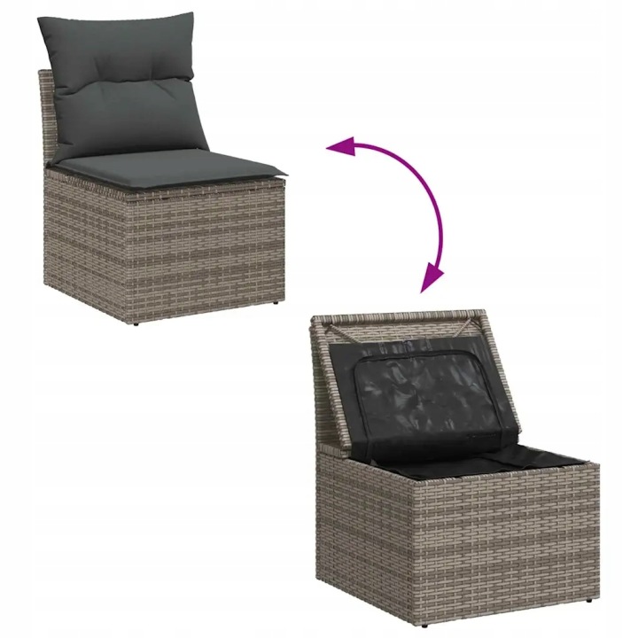 VIDAXL KIT SOF AVEC COUSSIN 5 PCS POLIRATTAN