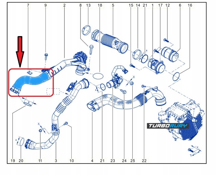 FIL TUYAU ÉCHANGEUR D'AIR DE SURALIMENTATION MERCEDES CITAN 1.5 DCI