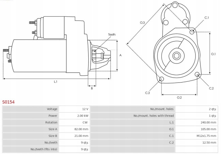 ALTERNATEUR NEUF A0154 AS