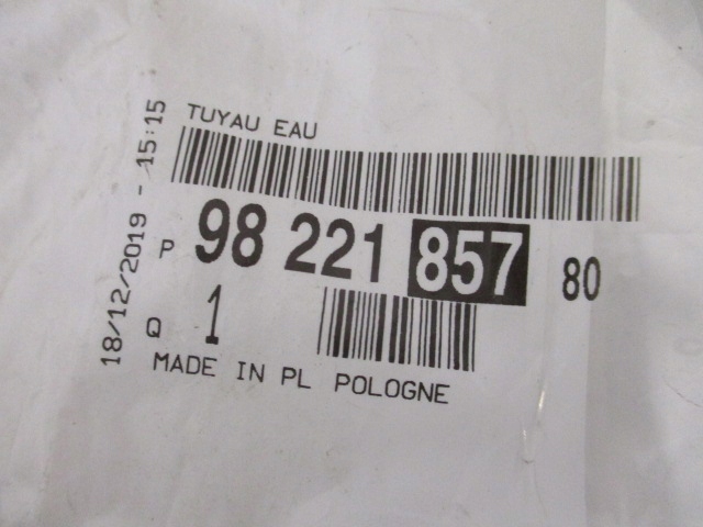 PEUGEOT 3008 II P84E HYBRIDE FIL TUYAU LIQUIDE REFROIDISSEMENT NEUF 9822185780