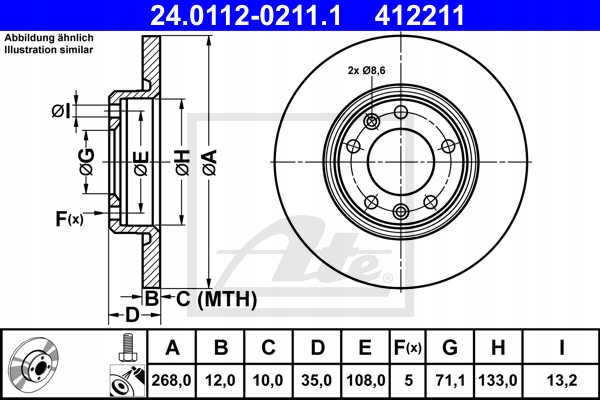 DISCOS ZAPATAS PARTE TRASERA ATE PEUGEOT 308 SW II 