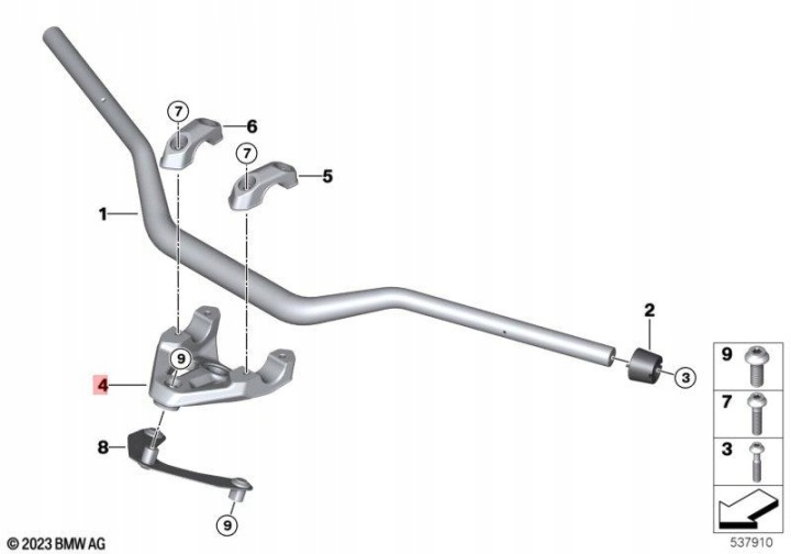 FIXATION CAOUTCHOUC PONT KA2 BMW R 1300 GS 7922837