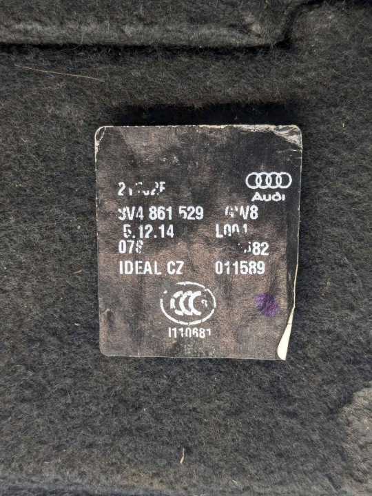 REVÊTEMENT COUVERCLES DE COFFRE ARRIÈRE 8V4861529 AUDI A3 8V SPORTBACK 5D 2012-
