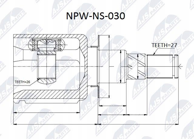 JOINT INTÉRIEUR NISSAN NAVARA MTM 05- PATHFINDER MTM 05- NTY