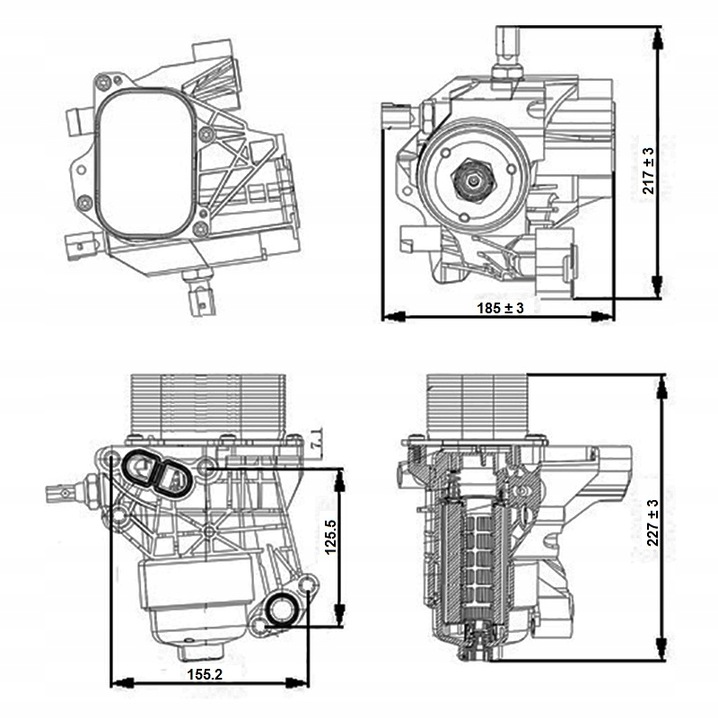 RADUADOR ACEITES VW GOLF 1.6TDI 13- CON CUERPO 