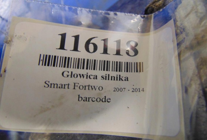 CULASSE MOTEUR SMART FORTWO 0.6 R1600160001 COMPLÈTE COMME SUR ZDJECIU