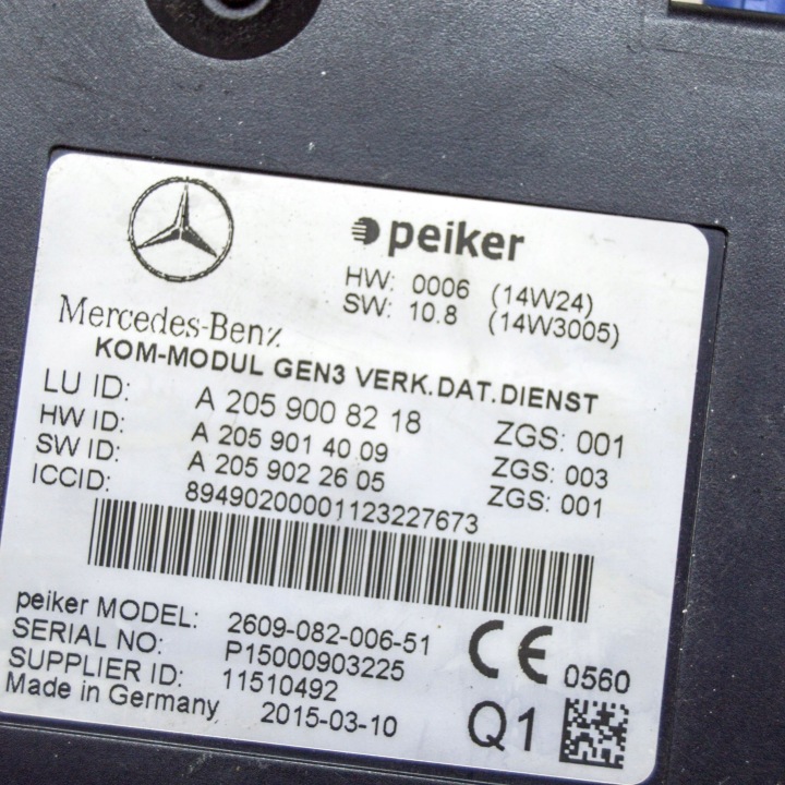 MERCEDES-BENZ E A207 2015 AUTRE ÉQUIPEMENT ÉLECTRIQUE
