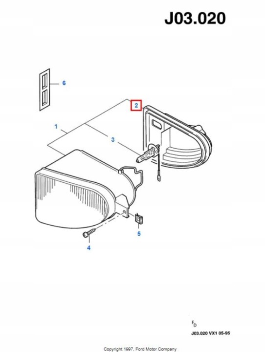 COUVERCLES PROTECTION HALOGÈNE GAUCHE FORD GALAXY 94-00 1004273 95VW15K232AA