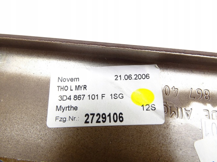 MOULURE POIGNÉE DÉCOR GAUCHE ARRIÈRE VW PHAETON 3D4867101F