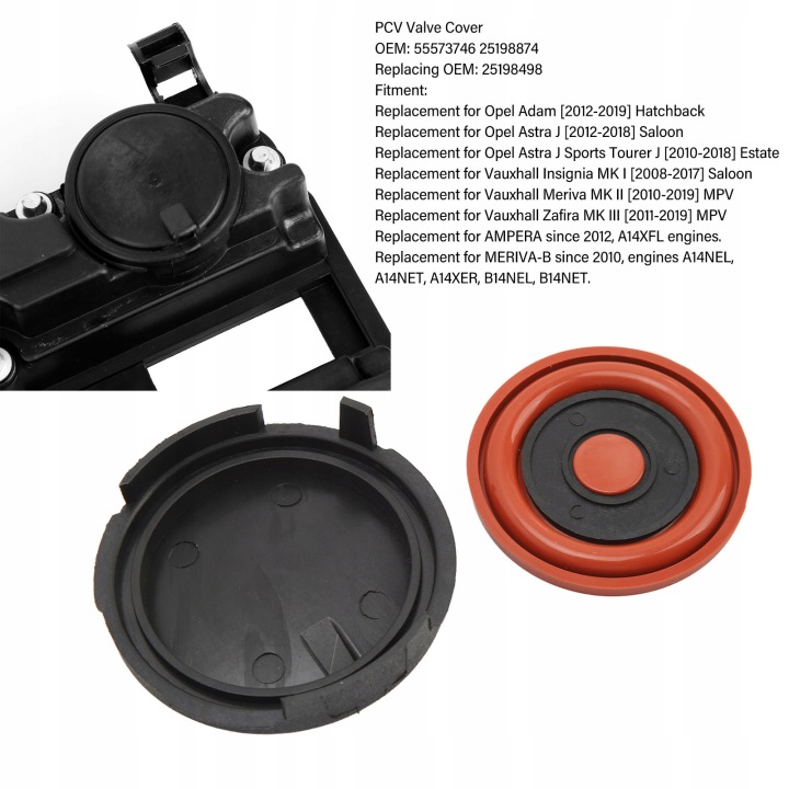 COUVERCLE SOUPAPE PCV CAOUTCHOUC ABS 55573746 REMPLACEMENT