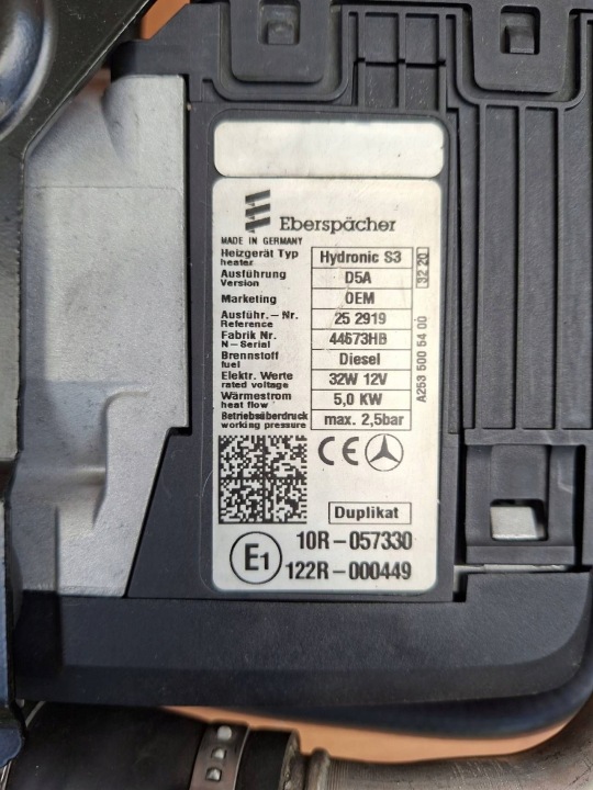 WEBASTO MERCEDES W213 W253 A2535005400 D5A S3 DIESEL