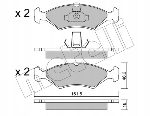 METELLI PADS BRAKE FRONT FORD COURIER ESCORT III IV FIESTA IV 1981- photo 2 - milautoparts-fr.ukrlive.com