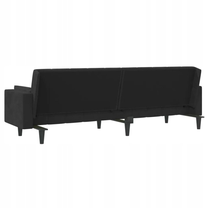 VIDAXL 2-OSOBOWA BANQUETTE ARRIÈRE 2 COUSSINS NOIRE AKSAMITNA