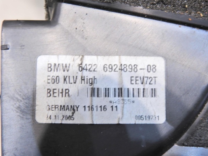 CHAUFFAGE CLIMATISATION BMW E61 2.5I 6924898