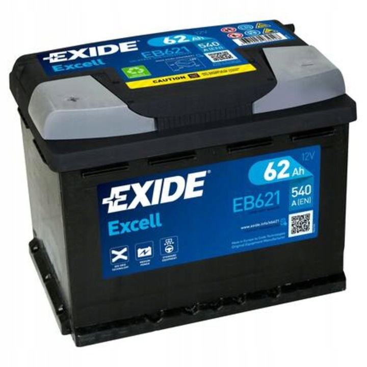 BATERÍA EXIDE EXCELL 62AH 540A L+ 