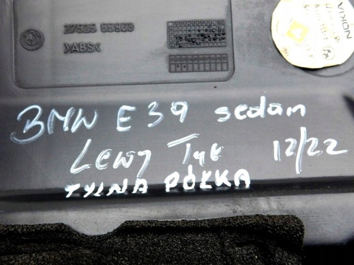 12/22 BMW E39 5 BERLINE HAUT-PARLEUR TUBE ÉTAGÈRES GAUCHE ARRIÈRE