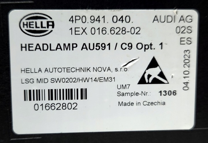 PHARE MATRIX DROITE AUDI A6 4P0 4P0941040