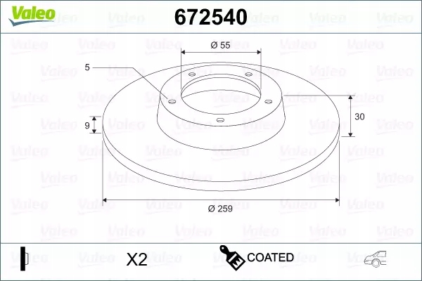 VALEO DISCO DE FRENADO 672540 