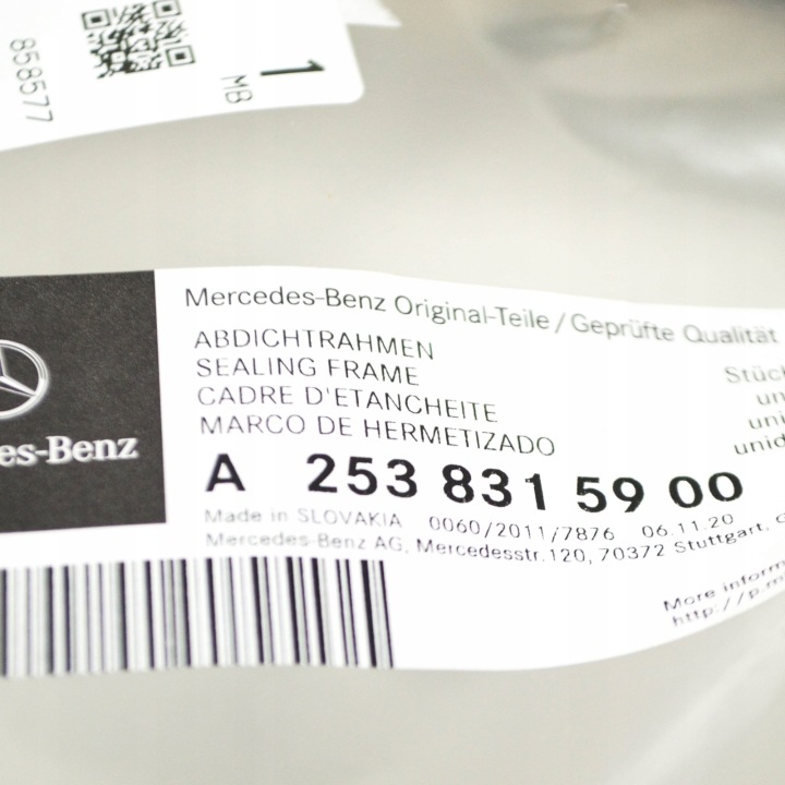 MERCEDES-BENZ GLC X253 CAOUTCHOUC JOINT D'ÉTANCHÉITÉ CAPOTS AVANT A2538315900