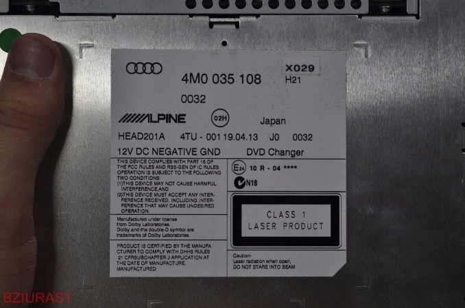 CHANGEUR DVD ALPINE 4G AUDI A6 C7 RESTYLAGE 4M0035108