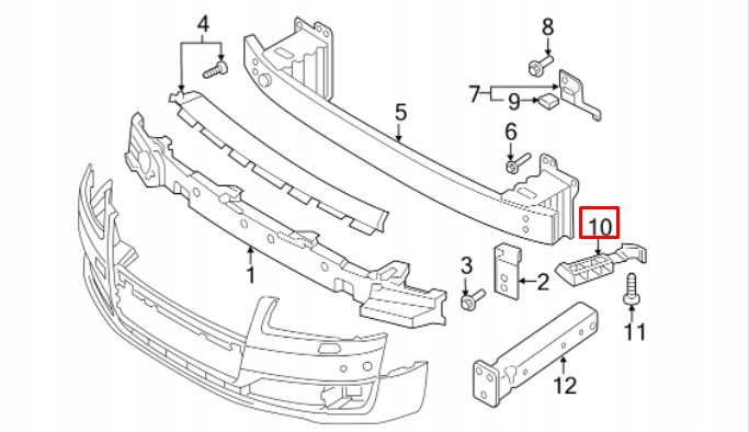 NOUVEAU AUDI A8 S8 4H AVANT LEFT PARE-CHOCS UPPER BRACKET 4H0807283A ORIGINAL