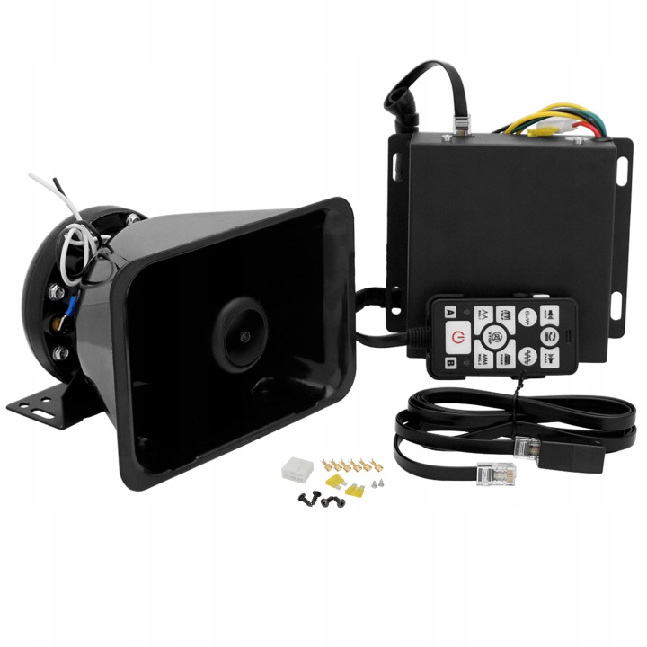 ALARMOWA KLAXON AVERTISSEMENT 200W GLOSNE SIGNAUX MICROPHONE DANS PILOCIE MÉGAPHONE