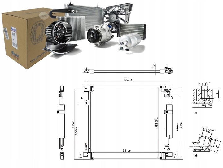 CONDENSADOR DE ACONDICIONADOR FIAT FULLBACK MITSUBISHI L200 TRITON PAJERO 