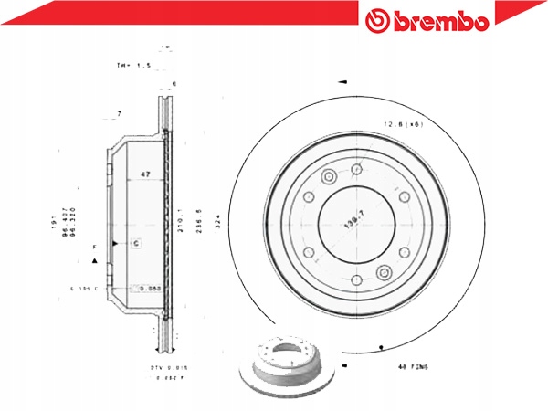 KOMPLEKTAS DISKŲ STABDŽIŲ [BREMBO] nuotrauka 2