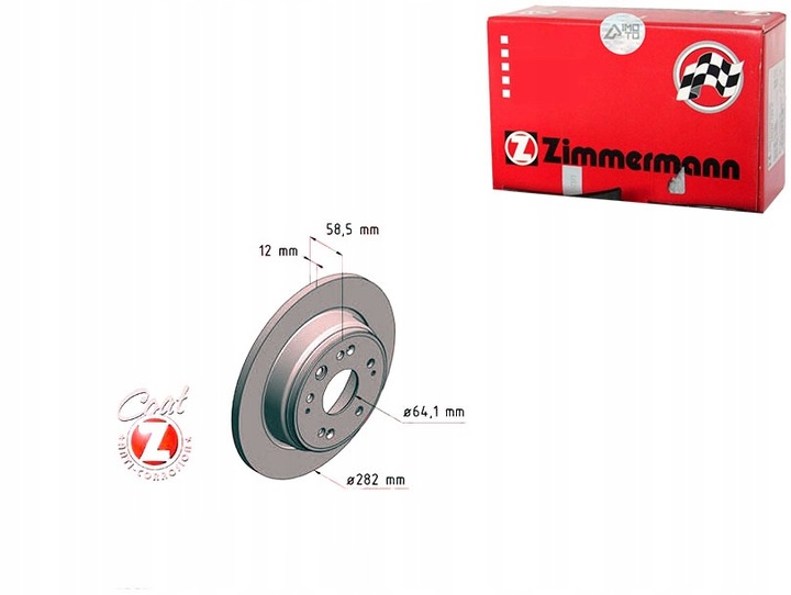 DISQUES DE FREIN 2 PIÈCES HONDA FR-V 05- ARRIÈRE ZIMMERMAN photo 1 - milautoparts-fr.ukrlive.com