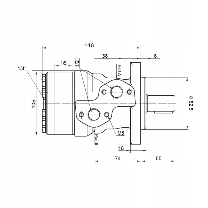 MOTEUR HYDRAULIQUE BMR, OMP CHLONNOSC: 80CM3/OBR OBROTY: 750OBR/MIN DANS