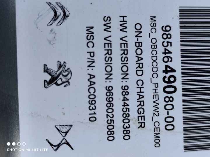 9854649080 CHARGEUR BATTERIES INWERTER PEUGEOT 308 T10 III HYBRIDE