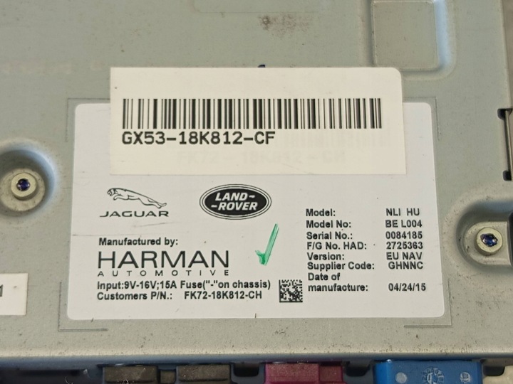 STACJA MULTIMEDIALNA RADIO NAVIGATION JAGUAR XE XF GX5318K812CF