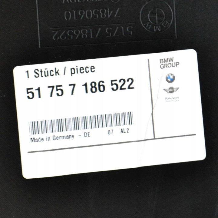 BMW 5 F10 M ARRIÈRE DROITE PROTECTION CHÂSSIS 51757186522 7186522